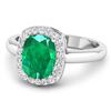 Image 2 : 14KT White Gold 1.74ctw Zambian Emerald and Diamond Ring