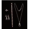 Image 1 : 18 Kt Gold Plate Padpaparacha Sapphire Lab Simulated Jewelry Set