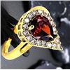 Image 3 : 18 Kt Gold Plate Padpaparacha Sapphire Lab Simulated Jewelry Set