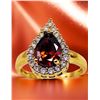 Image 8 : 18 Kt Gold Plate Padpaparacha Sapphire Lab Simulated Jewelry Set