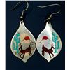 Image 1 : Hand Crafted MEXICO STERLING Turquoise EARRINGS