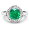 Image 3 : 14KT White Gold 2.07ctw Zambian Emerald and Diamond Ring