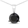 Image 1 : 14KT White Gold 2.06ctw Black Diamond Pendant with Chain