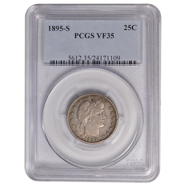 1895-S Barber Quarter PCGS VF35