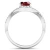 Image 4 : 14KT White Gold 1.5ctw Ruby and Diamond Ring