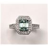 Image 1 : 14KT White Gold Plated 2.35 Ct Lab Simulated Paraiba Tourmaline Ring