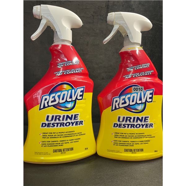 Lot of 2 Resolve Urine Destroyer (946ml) Great for Pet & People Accidents - New