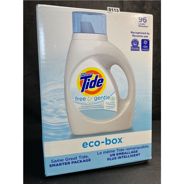 1 Tide Ultra Concentrated Free & Gentle Eco-Box Liquid Laundry Detergent - 3.1L/96 Loads - New