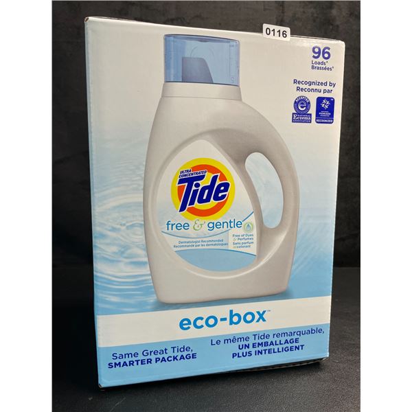 1 Tide Ultra Concentrated Free & Gentle Eco-Box Liquid Laundry Detergent - 3.1L/96 Loads - New