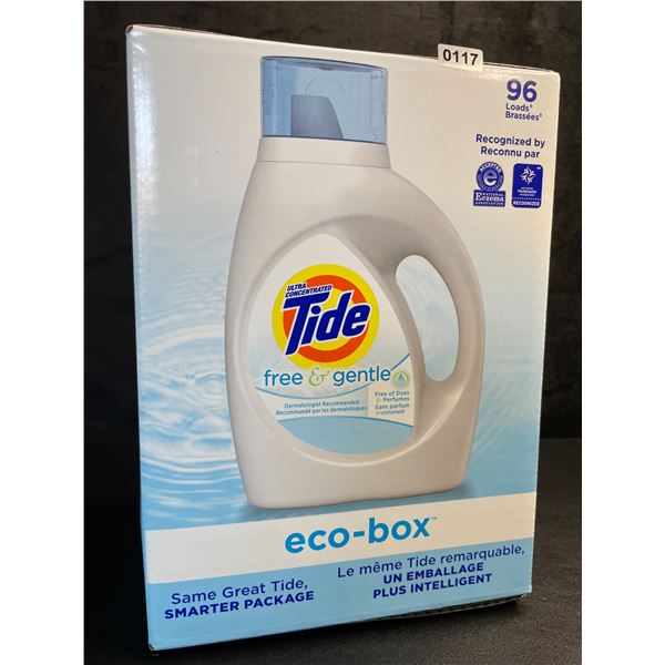 1 Tide Ultra Concentrated Free & Gentle Eco-Box Liquid Laundry Detergent - 3.1L/96 Loads - New