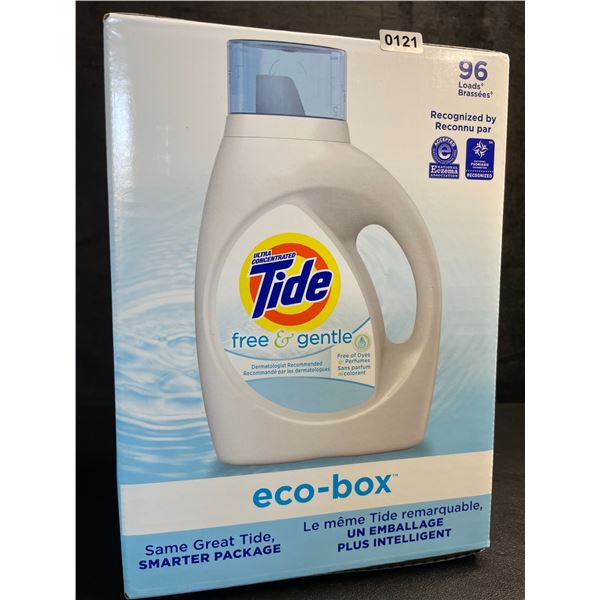 1 Tide Ultra Concentrated Free & Gentle Eco-Box Liquid Laundry Detergent - 3.1L/96 Loads - New