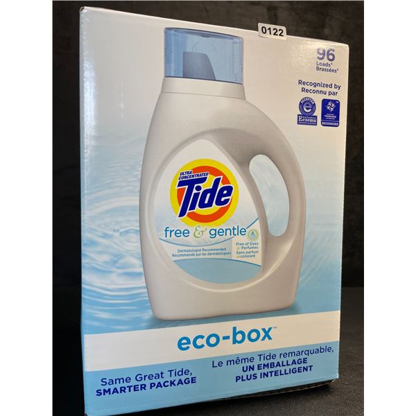 1 Tide Ultra Concentrated Free & Gentle Eco-Box Liquid Laundry Detergent - 3.1L/96 Loads - New
