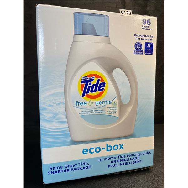 1 Tide Ultra Concentrated Free & Gentle Eco-Box Liquid Laundry Detergent - 3.1L/96 Loads - New