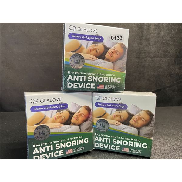 Lot of 3 Anti-Snoring Devices - Effective Relief for Stopping Snoring - New