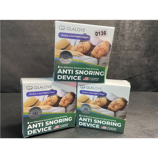 Lot of 3 Anti-Snoring Devices - Effective Relief for Stopping Snoring - New