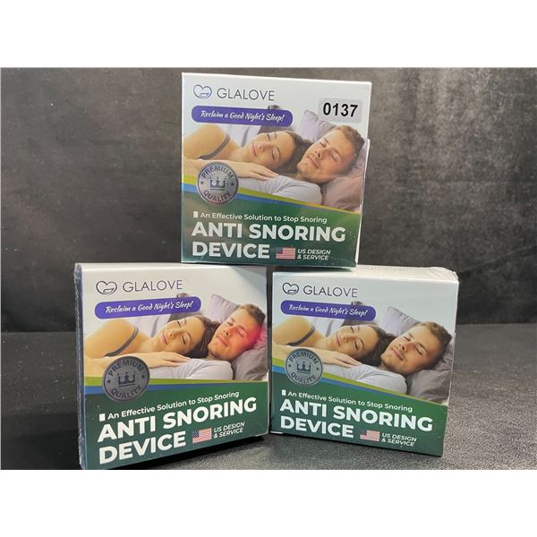 Lot of 3 Anti-Snoring Devices - Effective Relief for Stopping Snoring - New