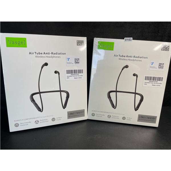 2 Vasgel Wireless Bluetooth 5.0 Sport Headphones; Wrap-Around Neck Design - New Sealed