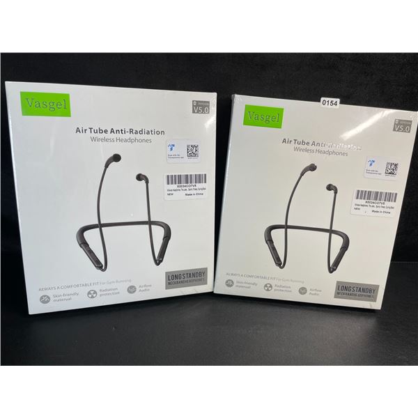 2 Vasgel Wireless Bluetooth 5.0 Sport Headphones; Wrap-Around Neck Design - New Sealed