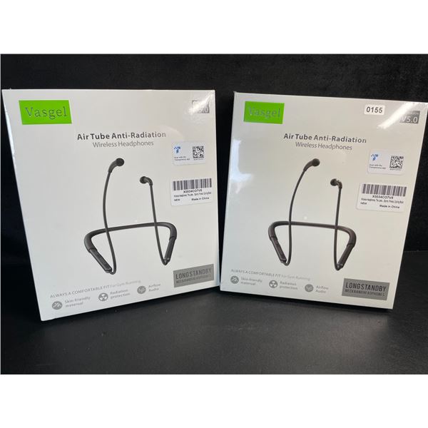 2 Vasgel Wireless Bluetooth 5.0 Sport Headphones; Wrap-Around Neck Design - New Sealed