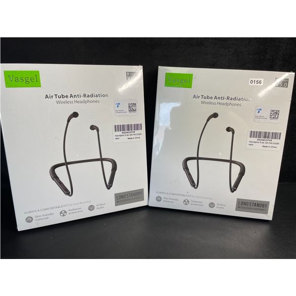 2 Vasgel Wireless Bluetooth 5.0 Sport Headphones; Wrap-Around Neck Design - New Sealed
