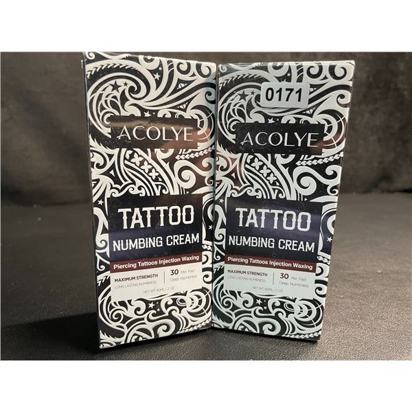 2 Boxes of Acolye Tattoo Numbing Creams - Max Strength/Long-Lasting Numbness (60ml) - New Sealed