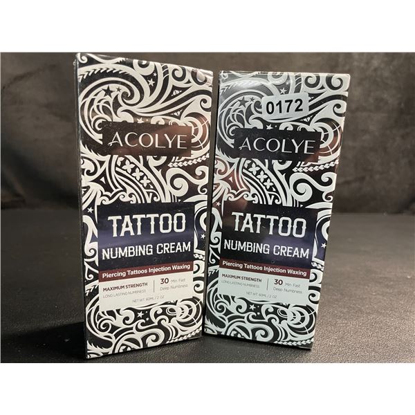 2 Boxes of Acolye Tattoo Numbing Creams - Max Strength/Long-Lasting Numbness (60ml) - New Sealed