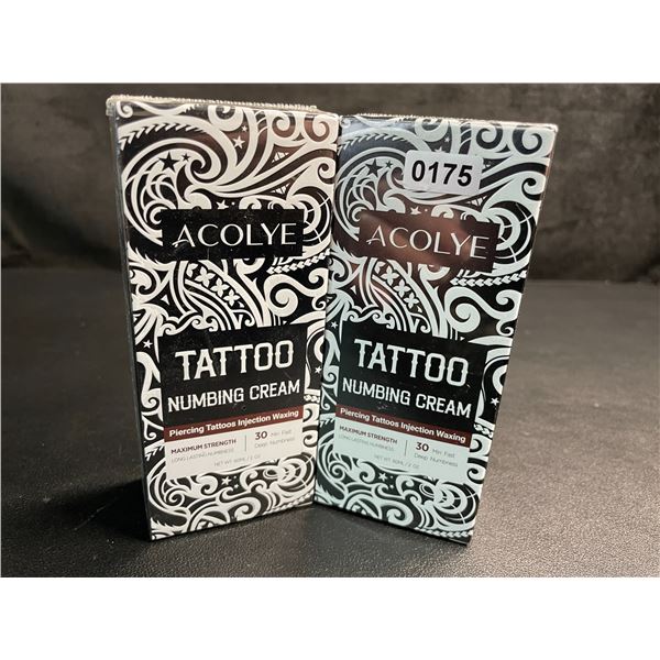 2 Boxes of Acolye Tattoo Numbing Creams - Max Strength/Long-Lasting Numbness (60ml) - New Sealed