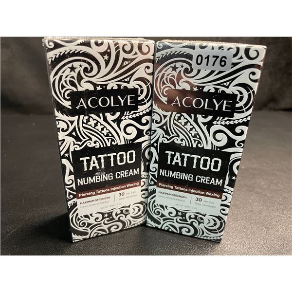 2 Boxes of Acolye Tattoo Numbing Creams - Max Strength/Long-Lasting Numbness (60ml) - New Sealed