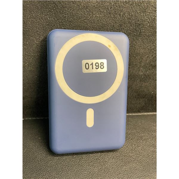1 Magnetic Wireless Power Bank (6,000mAh) Portable Charger - Blue - No Box