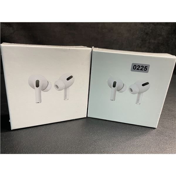 2 Pairs of TWS Airpod-Style Wireless Earbuds with Charging Cases - White - New
