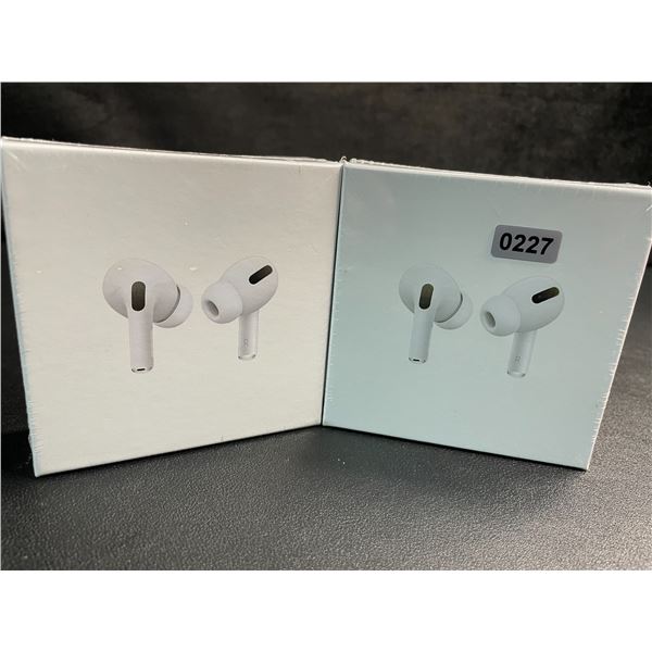 2 Pairs of TWS Airpod-Style Wireless Earbuds with Charging Cases - White - New