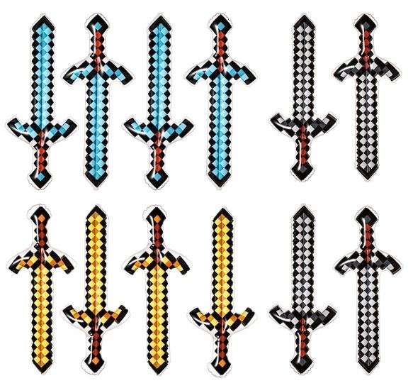 Minecraft Inflatable Sword 12-Pack of Minecraft Inflatable Pixel Swords - 25
