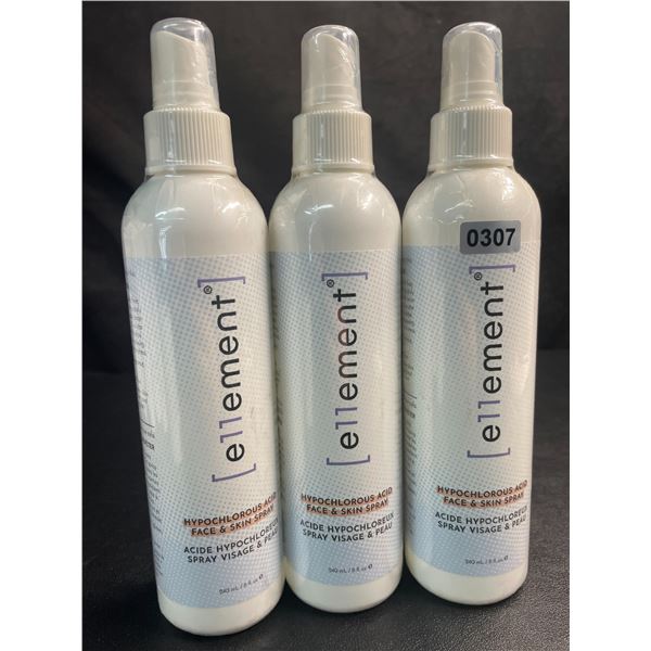 3 Bottles of e11ement Hypochlorous Acid Face & Skincare Sprays - 240ml Each - New Sealed