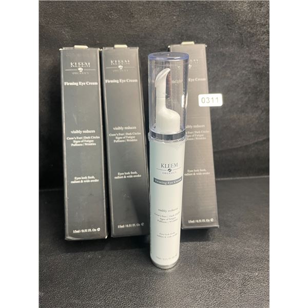 3 Boxes of Kleem Organics Firming Eye Creams (15ml) Reduces Puffiness/Dark Spots/Wrinkles - New