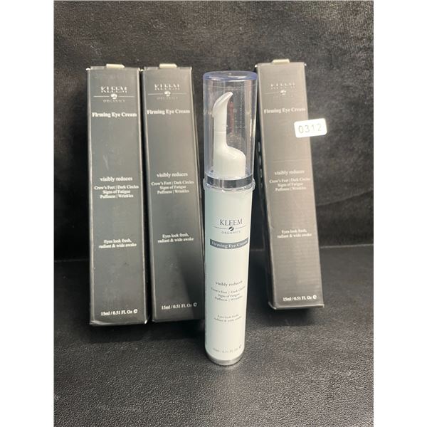 3 Boxes of Kleem Organics Firming Eye Creams (15ml) Reduces Puffiness/Dark Spots/Wrinkles - New