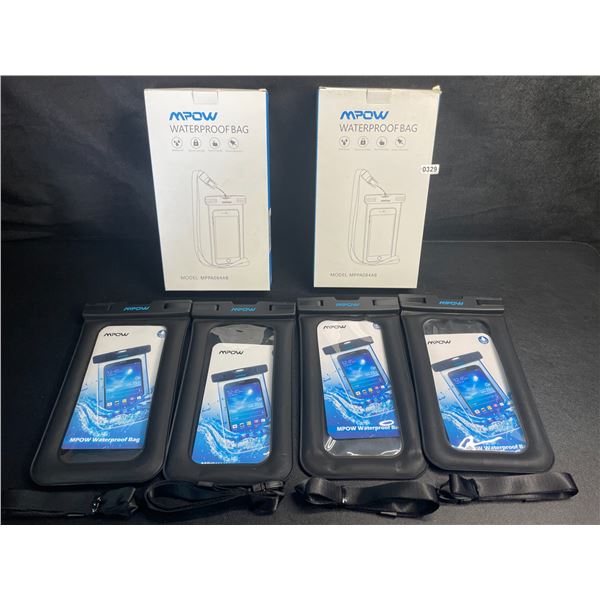 4 MPOW Waterproof Dry Bags/Phone Storage Pouches (2x 2-Packs) Keeps Items Dry - New