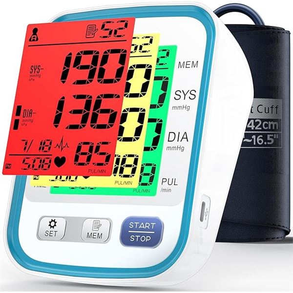 1 Alcarefam Electronic Arm Blood Pressure Monitor with LCD Display (Model: B1683) - Brand New
