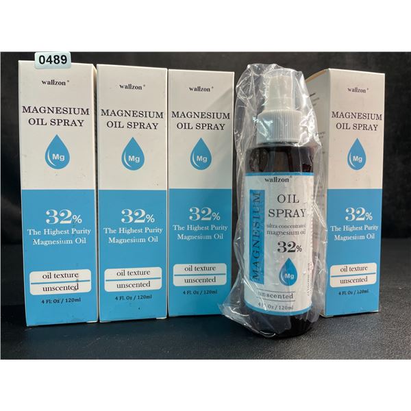 Lot of 4 Bottles of 32% Unscented High Purity Magnesium Oil Spray (120ml) Unscented - New