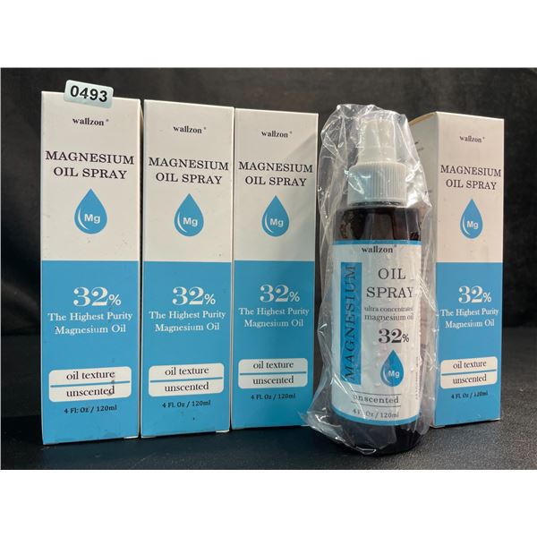 Lot of 4 Bottles of 32% Unscented High Purity Magnesium Oil Spray (120ml) Unscented - New