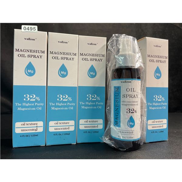 Lot of 4 Bottles of 32% Unscented High Purity Magnesium Oil Spray (120ml) Unscented - New