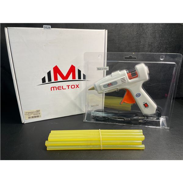 1 Meltox Premium Dual-Watt 60W/100W Hot Glue Gun Kit with 12 All-Purpose 8" Glue Sticks - New