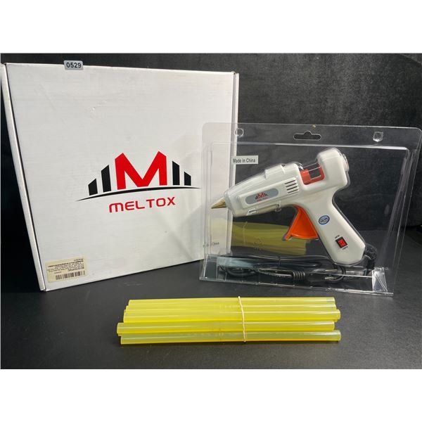 1 Meltox Premium Dual-Watt 60W/100W Hot Glue Gun Kit with 12 All-Purpose 8" Glue Sticks - New