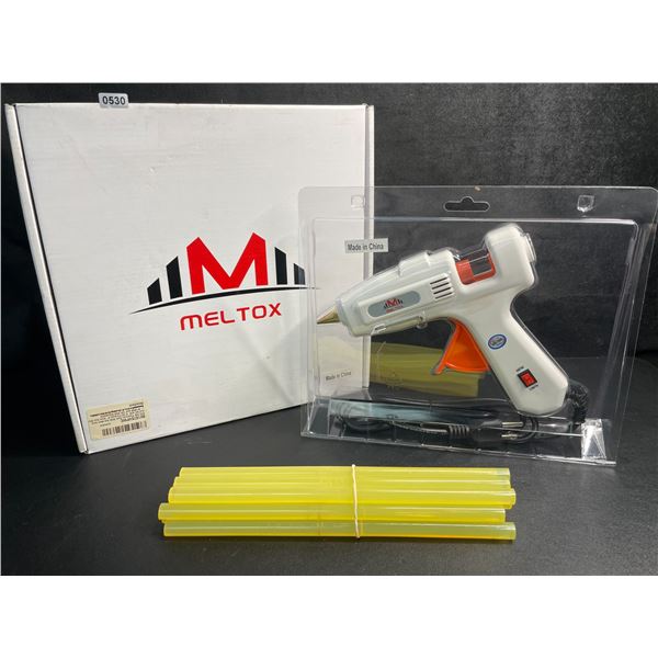 1 Meltox Premium Dual-Watt 60W/100W Hot Glue Gun Kit with 12 All-Purpose 8" Glue Sticks - New