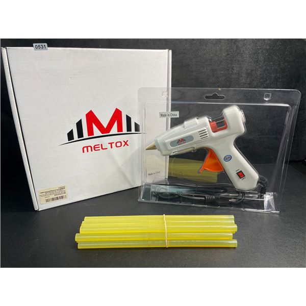 1 Meltox Premium Dual-Watt 60W/100W Hot Glue Gun Kit with 12 All-Purpose 8" Glue Sticks - New