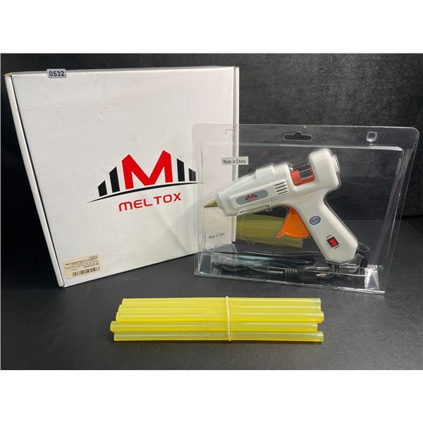 1 Meltox Premium Dual-Watt 60W/100W Hot Glue Gun Kit with 12 All-Purpose 8" Glue Sticks - New