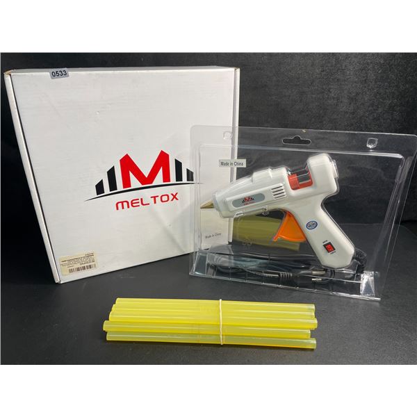 1 Meltox Premium Dual-Watt 60W/100W Hot Glue Gun Kit with 12 All-Purpose 8" Glue Sticks - New