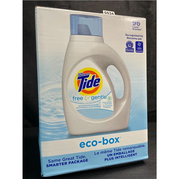 Tide Ultra Concentrated Free & Gentle Eco-Box Liquid Laundry Detergent - 3.1L/96 Loads - New