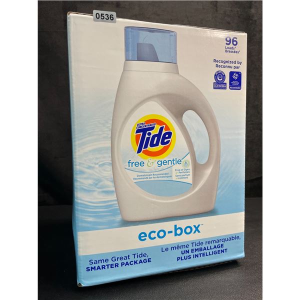Tide Ultra Concentrated Free & Gentle Eco-Box Liquid Laundry Detergent - 3.1L/96 Loads - New