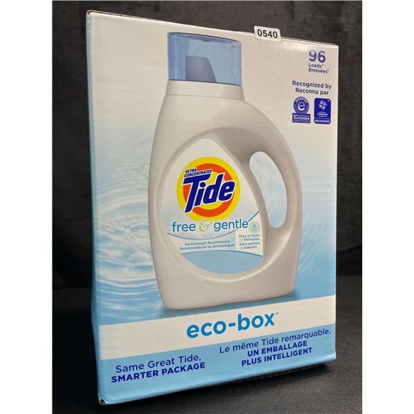 Tide Ultra Concentrated Free & Gentle Eco-Box Liquid Laundry Detergent - 3.1L/96 Loads - New