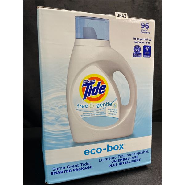 Tide Ultra Concentrated Free & Gentle Eco-Box Liquid Laundry Detergent - 3.1L/96 Loads - New